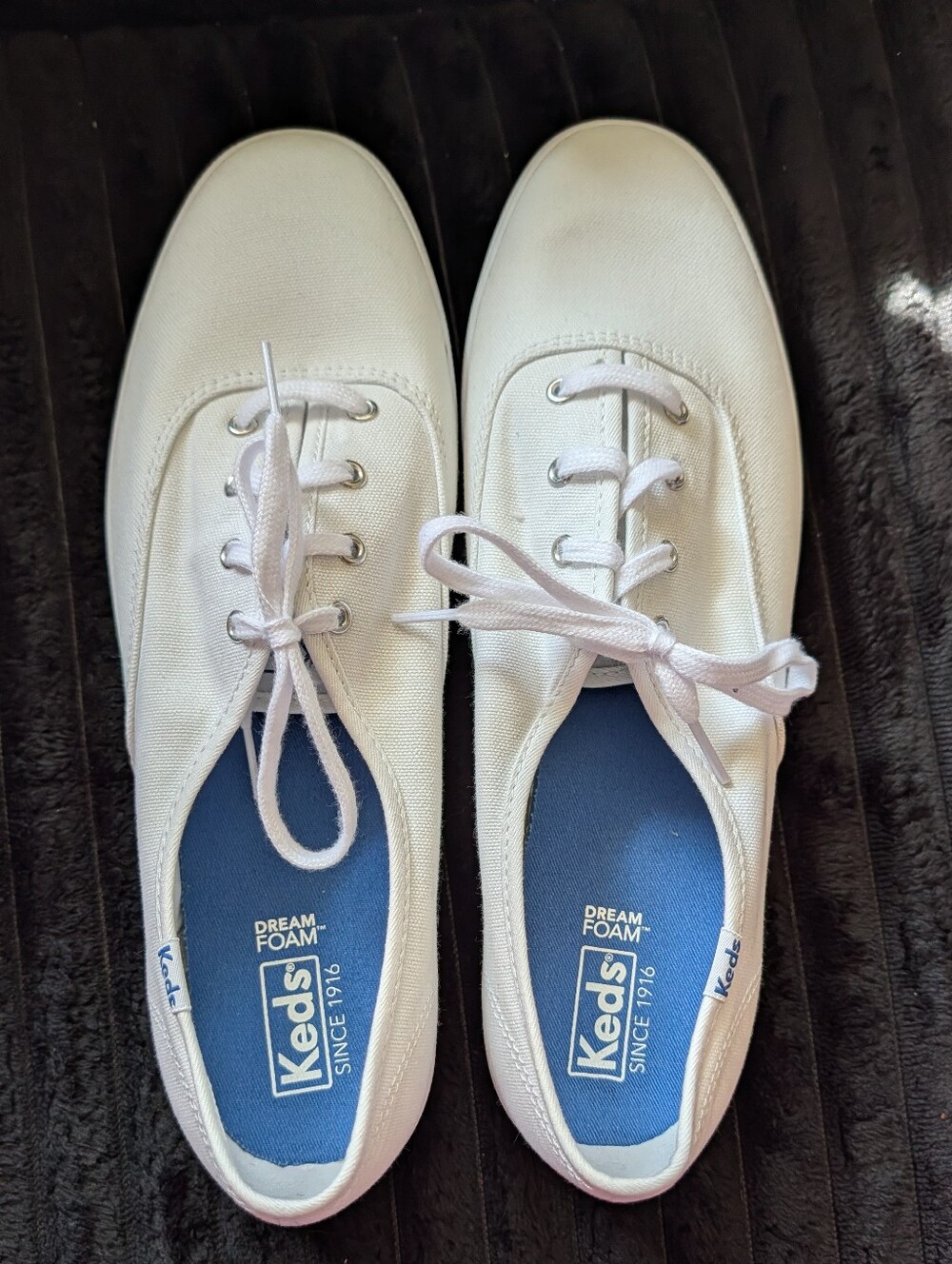 Keds Women's White Canvas Sneakers with Dream Foam Insoles